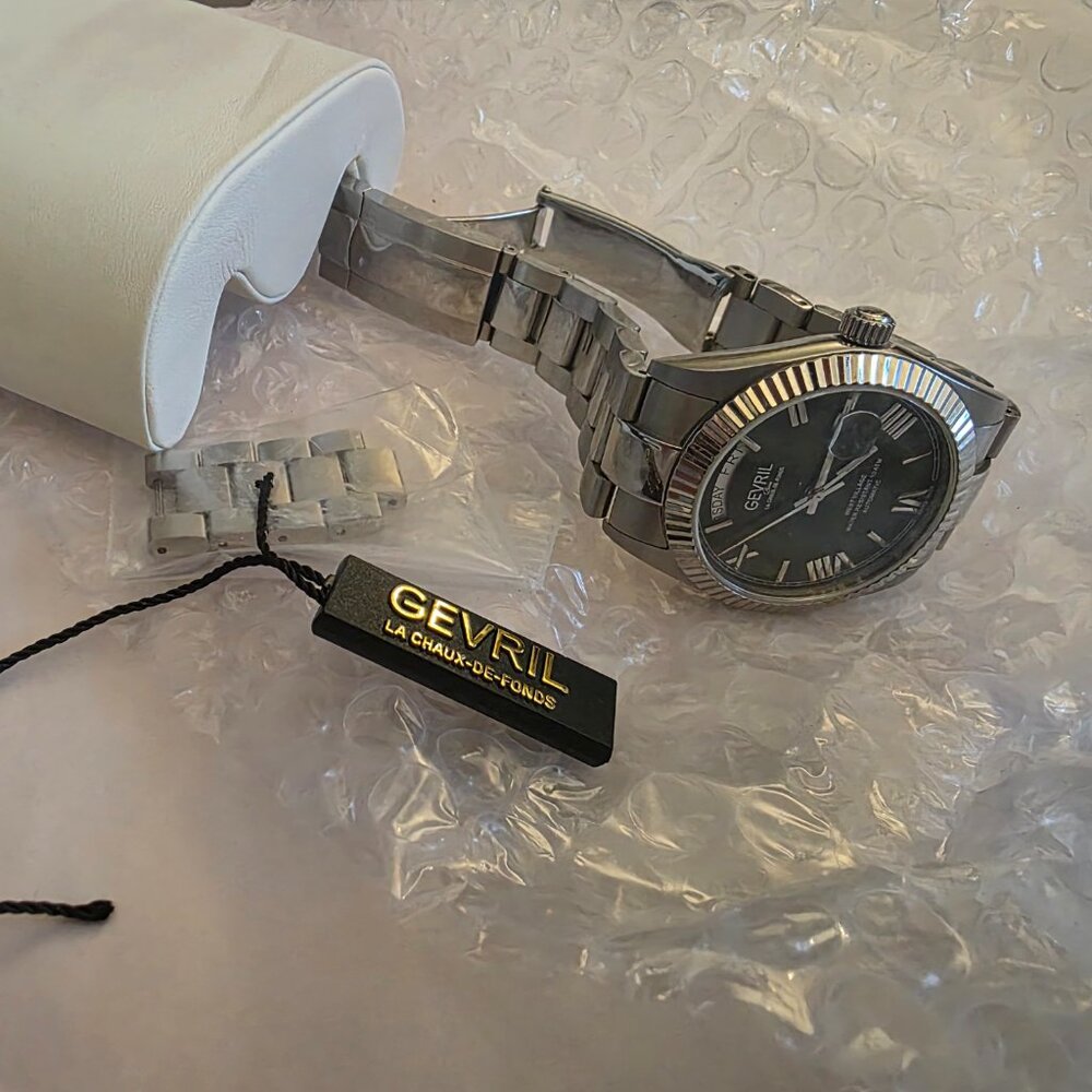 Gevril  datejust Automatic green Dial Men's Watch Excellent - Picture 5 of 5